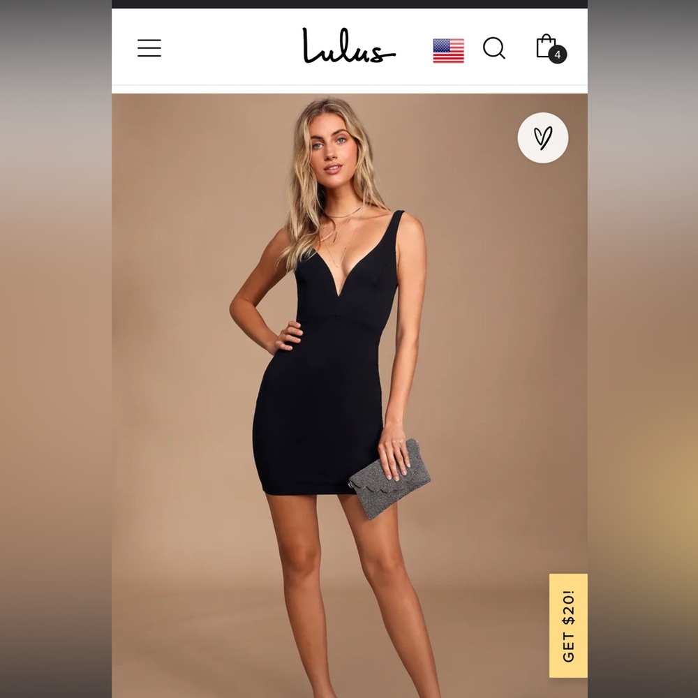 Lulu’s Perfect Pick Black Bodycon Dress - NWT - L